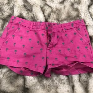 Pink shorts w/ green palm trees from Francesca's